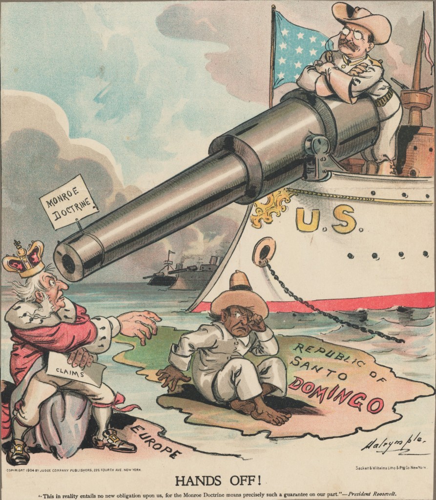 roosevelt corollary monroe doctrine cartoon symbolising USA actions in Venezuela